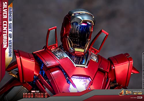 Hot Toys 1:6 Iron Man Mark XXXIII Armour Suit Up - Silver Centurion - Iron Man 3, Red