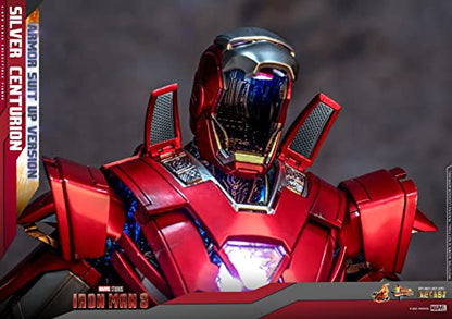 Hot Toys 1:6 Iron Man Mark XXXIII Armour Suit Up - Silver Centurion - Iron Man 3, Red