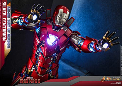 Hot Toys 1:6 Iron Man Mark XXXIII Armour Suit Up - Silver Centurion - Iron Man 3, Red