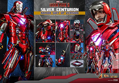 Hot Toys 1:6 Iron Man Mark XXXIII Armour Suit Up - Silver Centurion - Iron Man 3, Red
