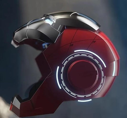 Iron Man MK5 Helmet: wearable electronic helmet, LED eyes, voice control, great for cosplay and collectors.
