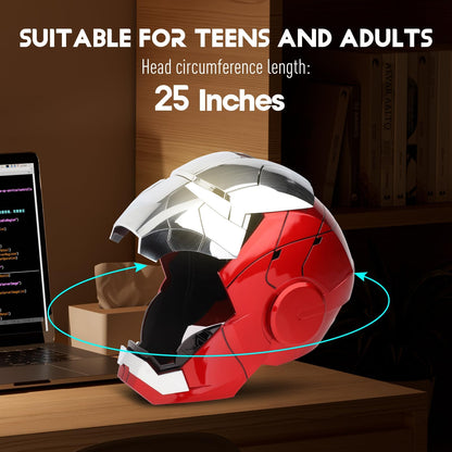 Iron Man MK5 Helmet: wearable electronic helmet, LED eyes, voice control, great for cosplay and collectors.