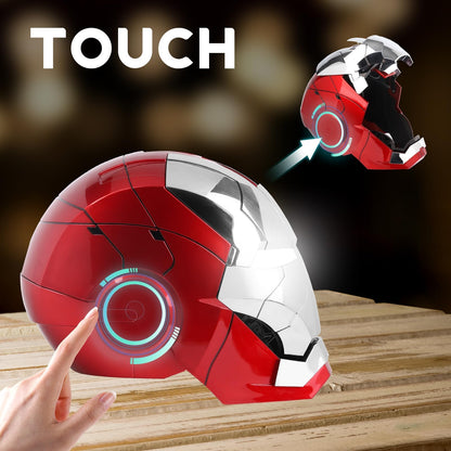 Iron Man MK5 Helmet: wearable electronic helmet, LED eyes, voice control, great for cosplay and collectors.