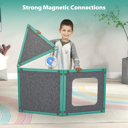Magnetic Fort Building Kit: 20-piece STEM toy, modular panels, encourages creativity and indoor play for kids.