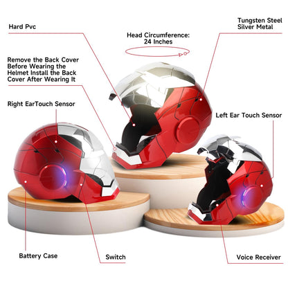 Iron Man MK5 Helmet: wearable electronic helmet, LED eyes, voice control, great for cosplay and collectors.