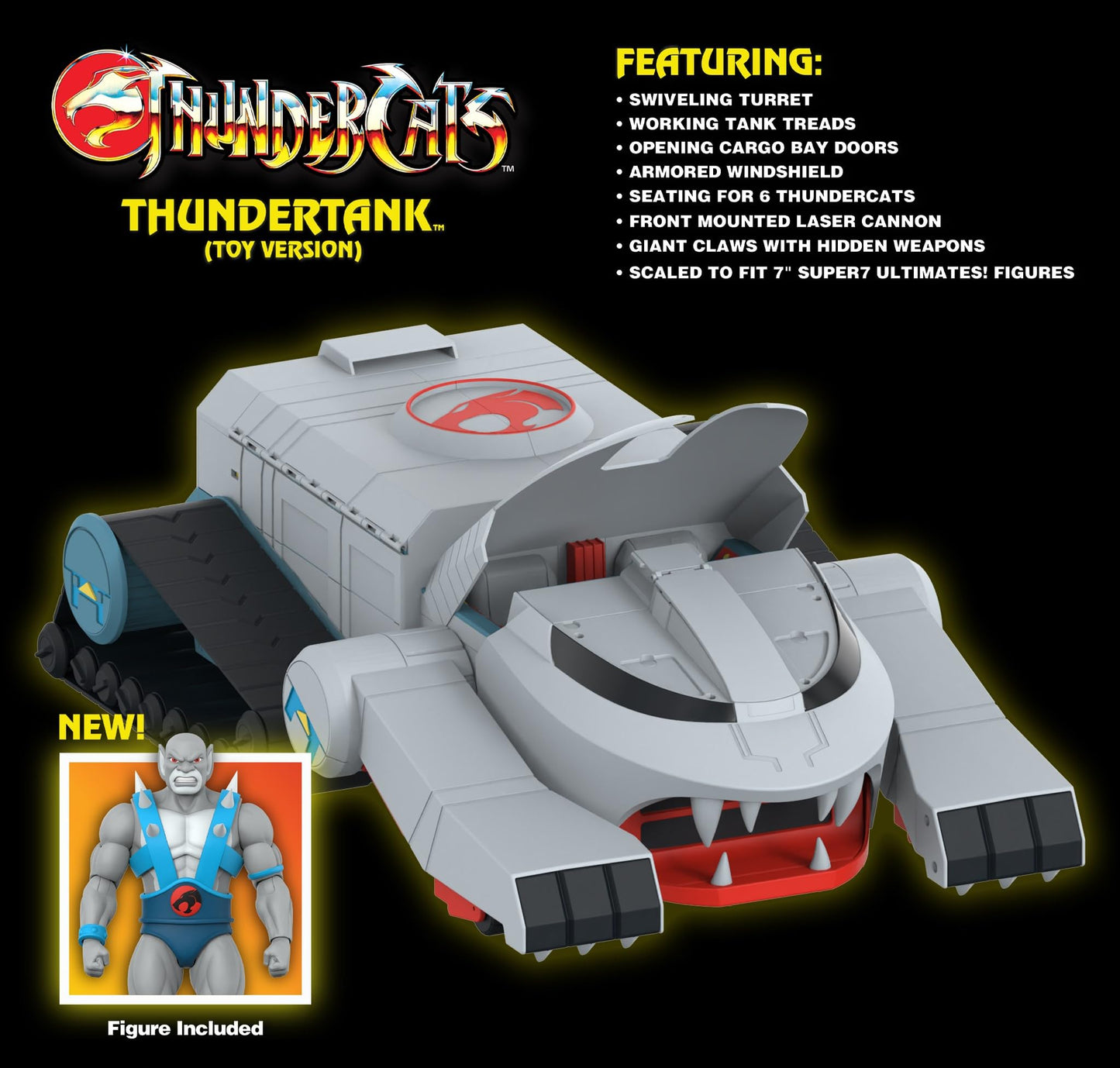 Super7 Thundercats Tank: 27-inch collectible with Panthro figure, retro design, limited edition toy.