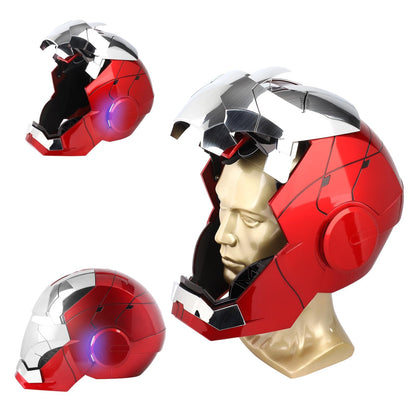 Iron Man MK5 Helmet: wearable electronic helmet, LED eyes, voice control, great for cosplay and collectors.