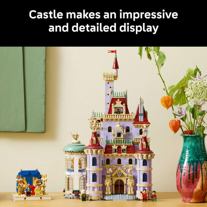 LEGO Beauty and the Beast Castle: detailed building set for adults, display décor, ideal Disney fan gift.