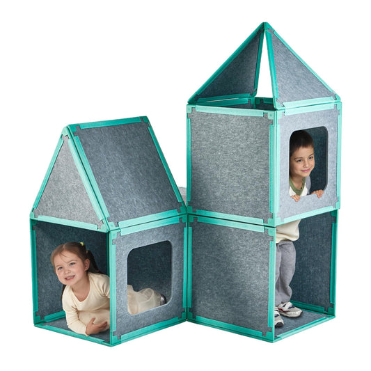 Magnetic Fort Building Kit: 20-piece STEM toy, modular panels, encourages creativity and indoor play for kids.